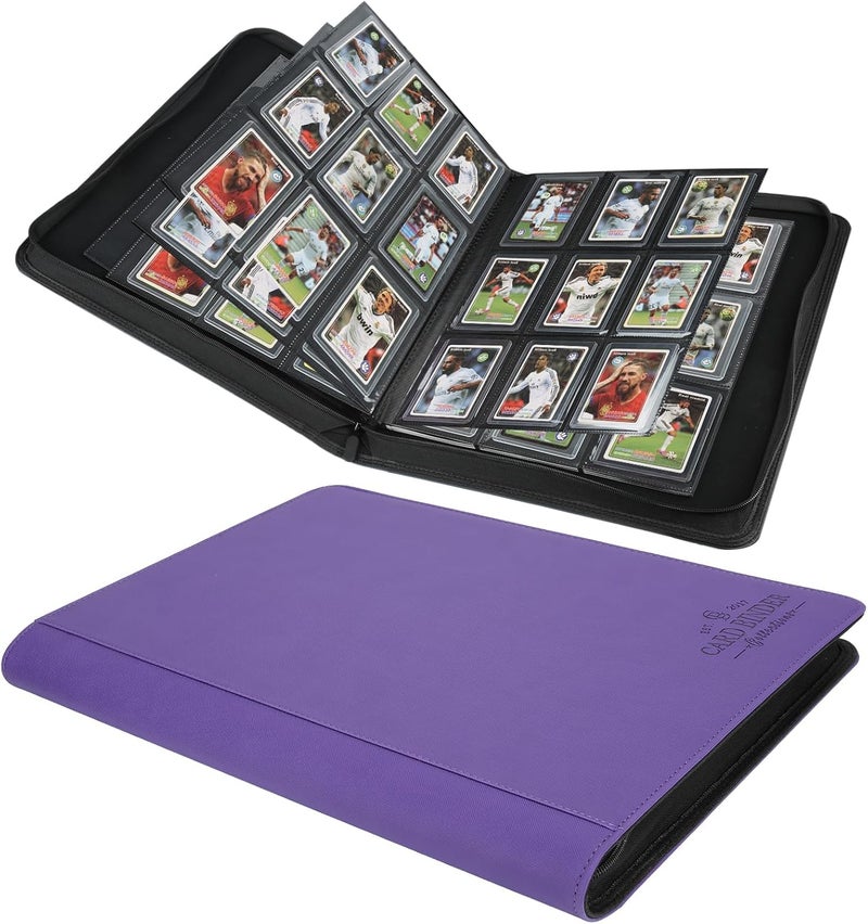 CARDBINDER Toploader Binder,Toploader Hard Cases, 9-Pocket Pages Sleeves Hold up 288 Cards.Toploader Card Binder with Sleeves for “3×4” rigid，Card Holder(purple) - Image 1